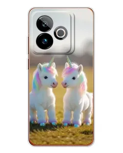 Чехол для Realme GT 7T с картинкой «Пара единорогов»