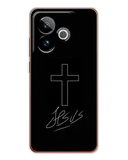 Чехол для Realme GT 7T с картинкой «Графический крест Jesus»