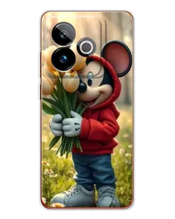Чехол для Realme GT 7T с картинкой «Микки с тюльпанами»