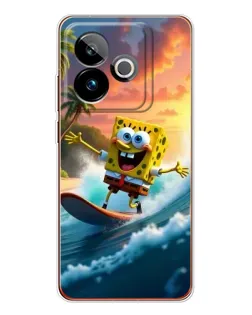Чехол для Realme GT 7T с картинкой «Губка Боб серфингист»
