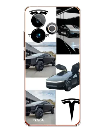 Чохол для Realme GT 7T з картинкою «Колаж Cybertruck Tesla» Чохол для Realme GT 7T з картинкою «Колаж Cybertruck Tesla»