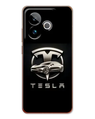 Чохол для Realme GT 7T з картинкою «Tesla — срібне авто» Чохол для Realme GT 7T з картинкою «Tesla — срібне авто»