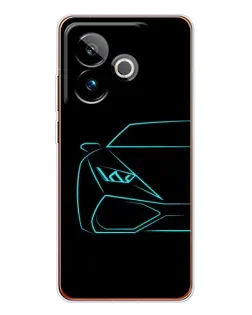 Чохол для Realme GT 7T з картинкою «Блакитний силует Lamborghini»