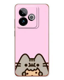 Чехол для Realme GT 7T с картинкой «Pusheen и печенье»