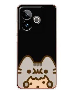 Чехол для Realme GT 7T с картинкой «Пушин на черном»