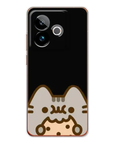 Чехол для Realme GT 7T с картинкой «Пушин на черном»
