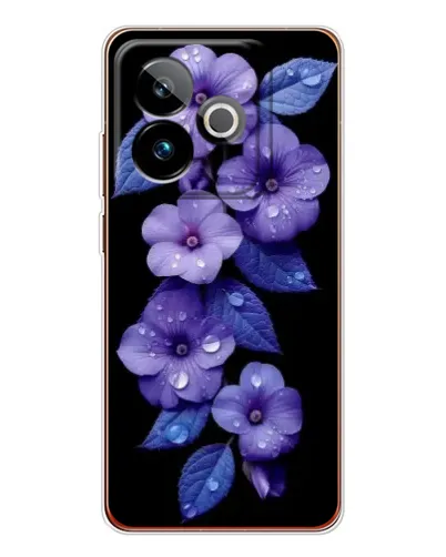 Чохол для Realme GT 7T з картинкою «Фіолетові квіти з росою»