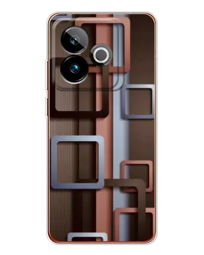 Чохол для Realme GT 7T з картинкою «Коричневі об'ємні квадрати» Чохол для Realme GT 7T з картинкою «Коричневі об'ємні квадрати»