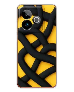 Чохол для Realme GT 7T з картинкою «Чорне жовте переплетення»
