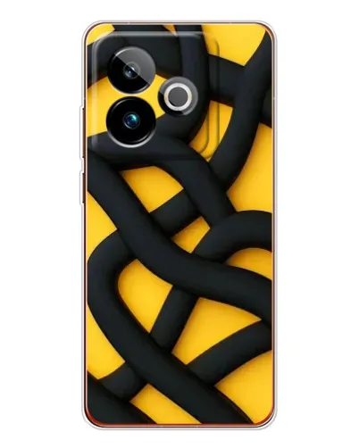 Чохол для Realme GT 7T з картинкою «Чорне жовте переплетення» Чохол для Realme GT 7T з картинкою «Чорне жовте переплетення»