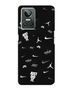 Чохол для Realme GT Neo 3 з картинкою «Nike Black Pattern»