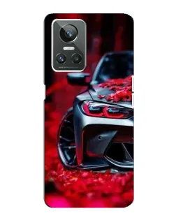 Чохол для Realme GT Neo 3 з картинкою «Спортивна BMW та квіти»