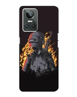 Чехол для Realme GT Neo 3 с картинкой «PUBG — огненный силуэт»