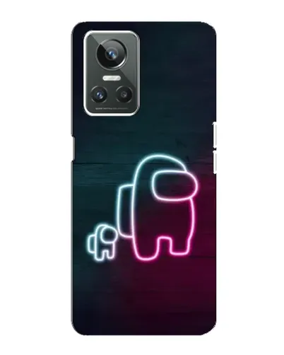 Чехол для Realme GT Neo 3 с картинкой «Among Us неон-арт»