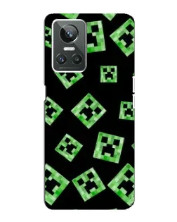 Чехол для Realme GT Neo 3 с картинкой «Паттерн с криперами»
