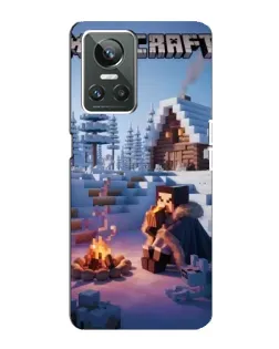Чехол для Realme GT Neo 3 с картинкой «Зимний Minecraft»