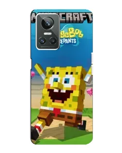 Чехол для Realme GT Neo 3 с картинкой «Губка Боб Minecraft»