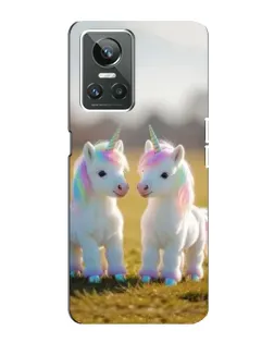 Чехол для Realme GT Neo 3 с картинкой «Пара единорогов»