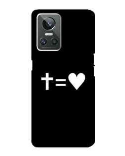 Чехол для Realme GT Neo 3 с картинкой «Крест и Сердце»