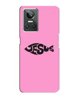 Чехол для Realme GT Neo 3 с картинкой «Розовый символ  Jesus»