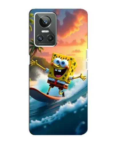 Чехол для Realme GT Neo 3 с картинкой «Губка Боб серфингист»