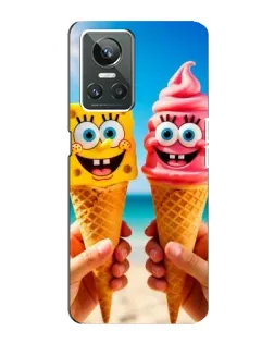 Чехол для Realme GT Neo 3 с картинкой «Спанч Боб мороженое»