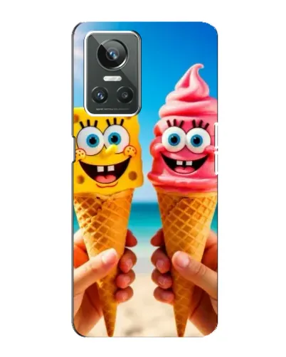 Чехол для Realme GT Neo 3 с картинкой «Спанч Боб мороженое»