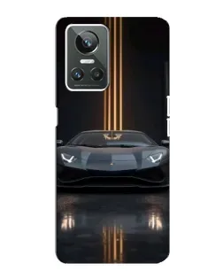 Чехол для Realme GT Neo 3 с картинкой «Lamborghini золотые линии»