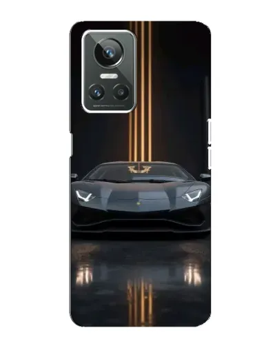 Чехол для Realme GT Neo 3 с картинкой «Lamborghini золотые линии»