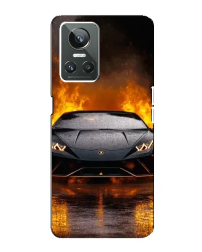 Чехол для Realme GT Neo 3 с картинкой «Lamborghini в огне»