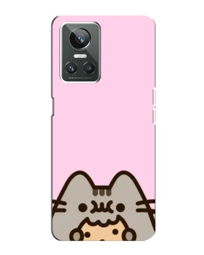Чехол для Realme GT Neo 3 с картинкой «Pusheen и печенье»