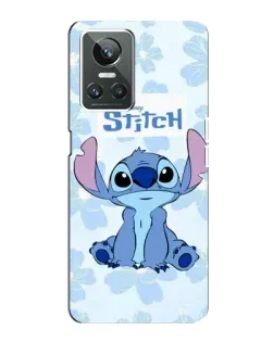 Чехол для Realme GT Neo 3 с картинкой «Stitch среди цветов»