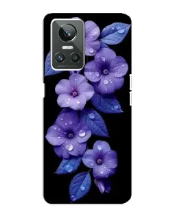 Чохол для Realme GT Neo 3 з картинкою «Фіолетові квіти з росою»