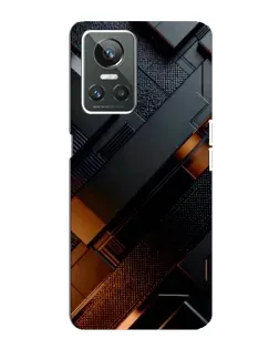 Чехол для Realme GT Neo 3 с картинкой «Черные геометрические блоки»