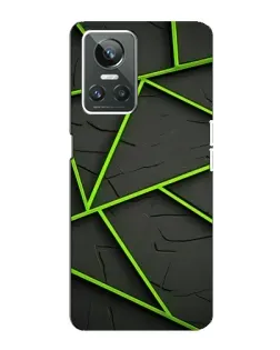 Чехол для Realme GT Neo 3 с картинкой «Зеленые геометрические линии»