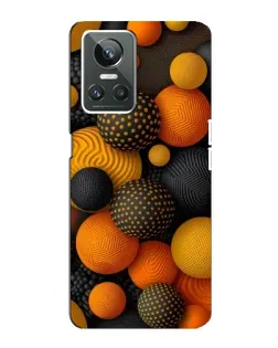 Чехол для Realme GT Neo 3 с картинкой «Объемные оранжевые сферы»