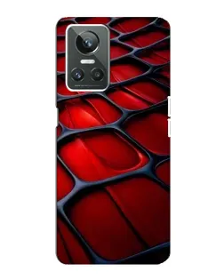 Чехол для Realme GT Neo 3 с картинкой «Красная глянцевая сетка»