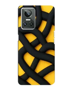 Чехол для Realme GT Neo 3 с картинкой «Черное желтое переплетение»