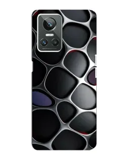 Чехол для Realme GT Neo 3 с картинкой «Объемная темная решетка»