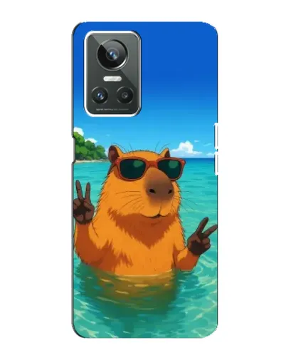Чехол для Realme GT Neo 3 с картинкой «Морская капибара»