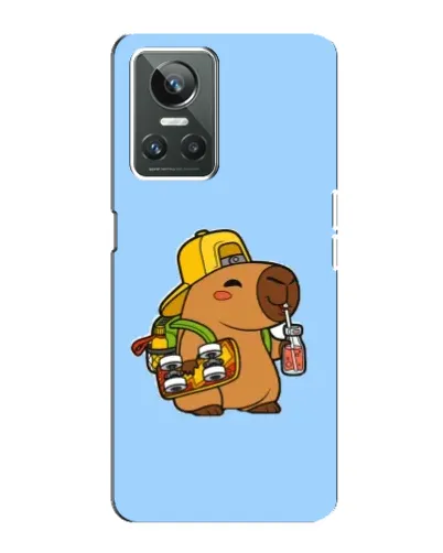 Чехол для Realme GT Neo 3 с картинкой «Капибара на скейте»