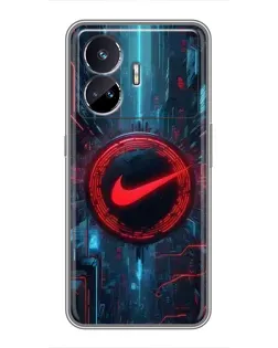 Чехол для Realme GT Neo 5 с картинкой «Техногенный стиль Nike»