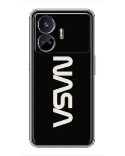 Чехол для Realme GT Neo 5 с картинкой «NASA — вертикальный логотип»