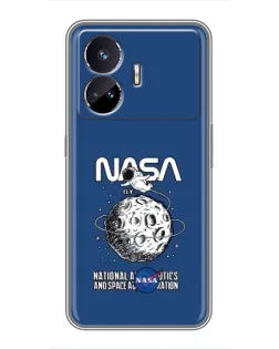 Чехол для Realme GT Neo 5 с картинкой «NASA — лунная миссия»
