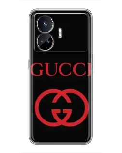 Чехол для Realme GT Neo 5 с картинкой «Gucci — красный логотип»