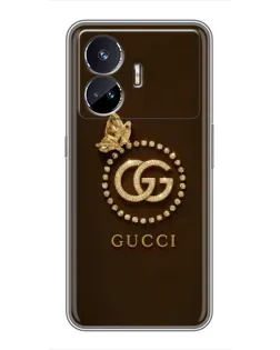 Чехол для Realme GT Neo 5 с картинкой «Gucci — золотая бабочка»