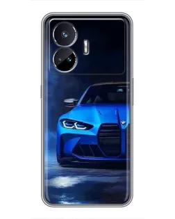 Чехол для Realme GT Neo 5 с картинкой «Голубая BMW M4»