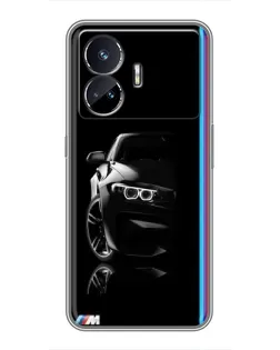 Чехол для Realme GT Neo 5 с картинкой «Силуэт BMW в темноте»