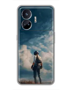 Чехол для Realme GT Neo 5 с картинкой «Герой PUBG на скале»
