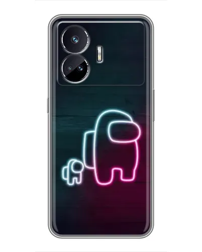 Чехол для Realme GT Neo 5 с картинкой «Among Us неон-арт»